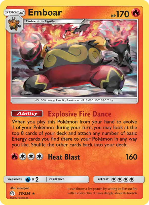Emboar 33 Cosmic Eclipse Pokesingles