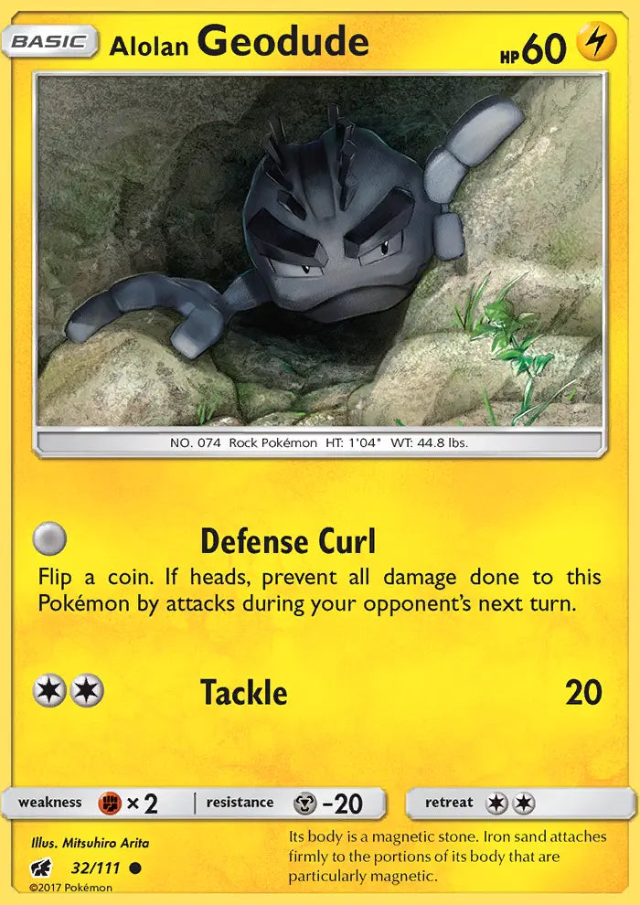 Alolan Geodude 32 Crimson Invasion Pokesingles