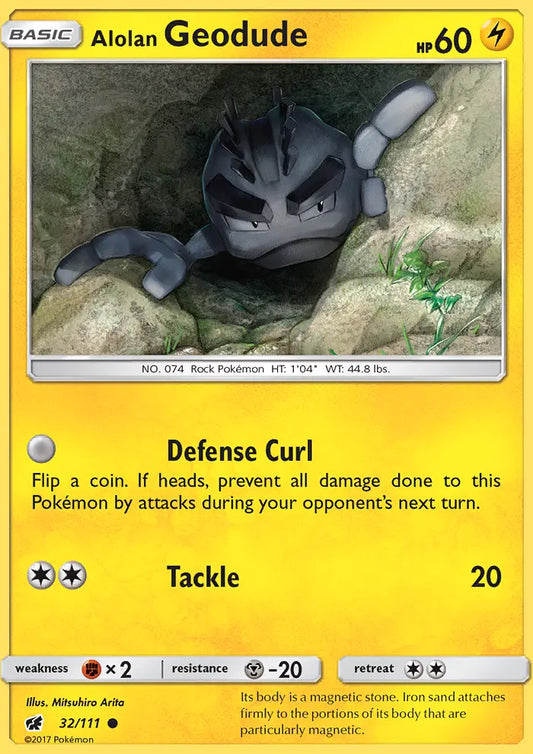 Alolan Geodude 32 Crimson Invasion Pokesingles