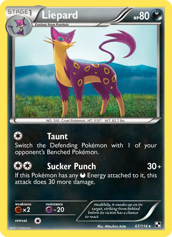 Liepard 67 Black & White Pokesingles