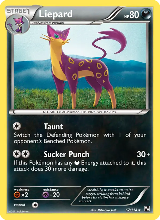 Liepard 67 Black & White Pokesingles