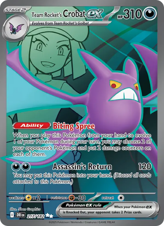Team Rocket's Crobat ex 217 Destined Rivals Pokesingles