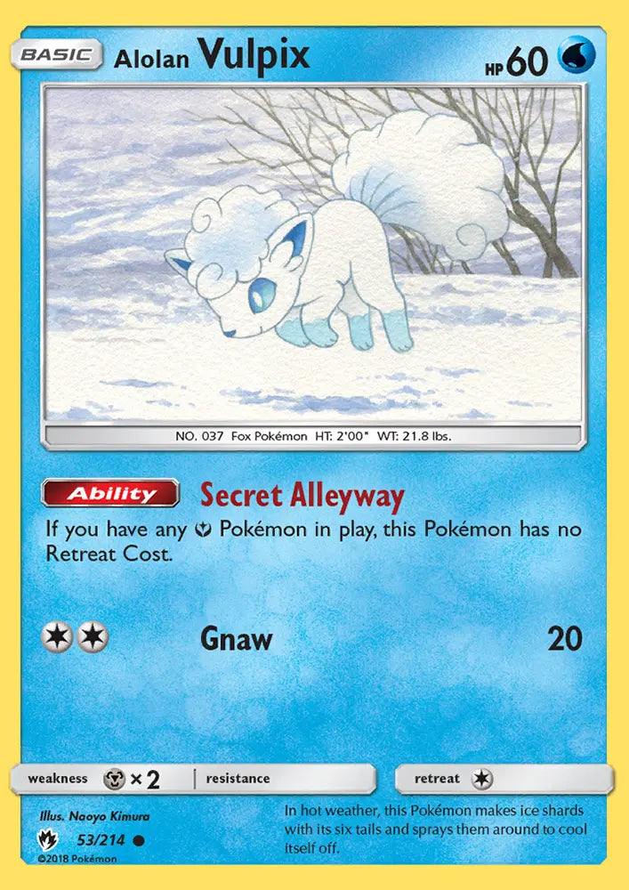 Alolan Vulpix 53 Lost Thunder Pokesingles