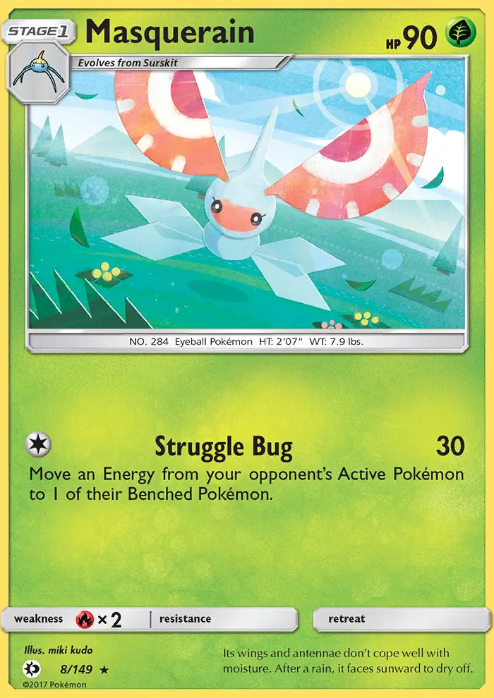 Masquerain 8 Sun & Moon Pokesingles