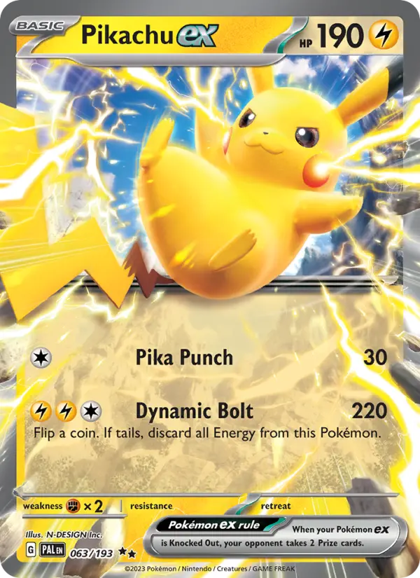 Pikachu ex 63 Paldea Evolved Pokesingles