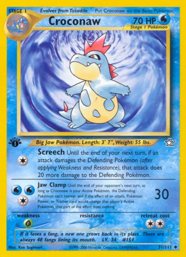 Croconaw 31 Neo Genesis Pokesingles