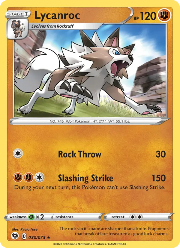 Lycanroc 30 Champion's Path Pokesingles
