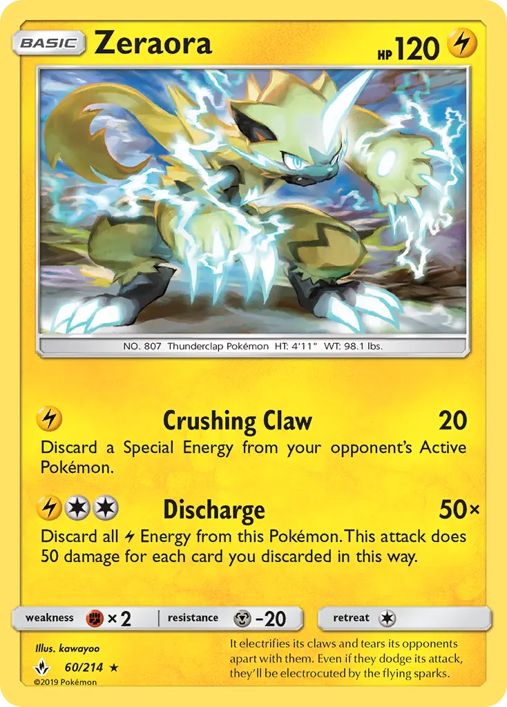 Zeraora 60 Unbroken Bonds Pokesingles
