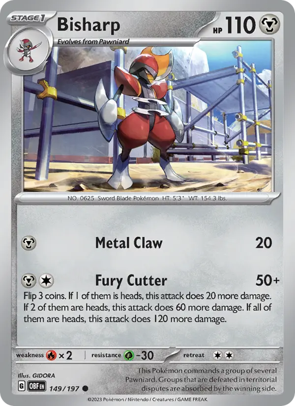 Bisharp 149 Obsidian Flames Pokesingles