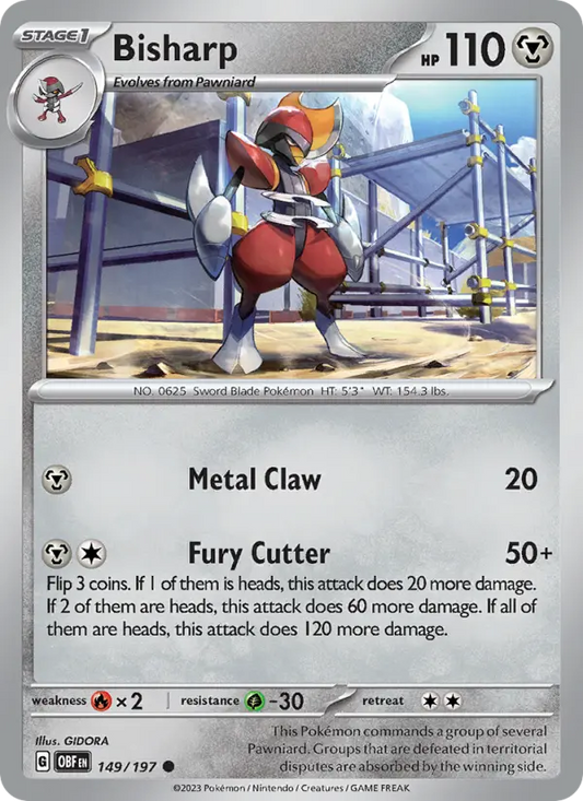 Bisharp 149 Obsidian Flames Pokesingles