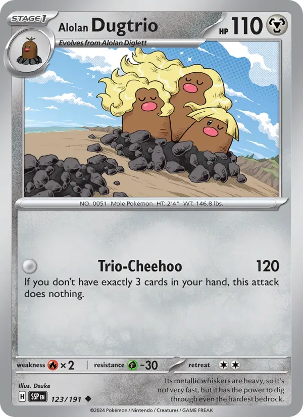 Alolan Dugtrio 123 Surging Sparks Pokesingles