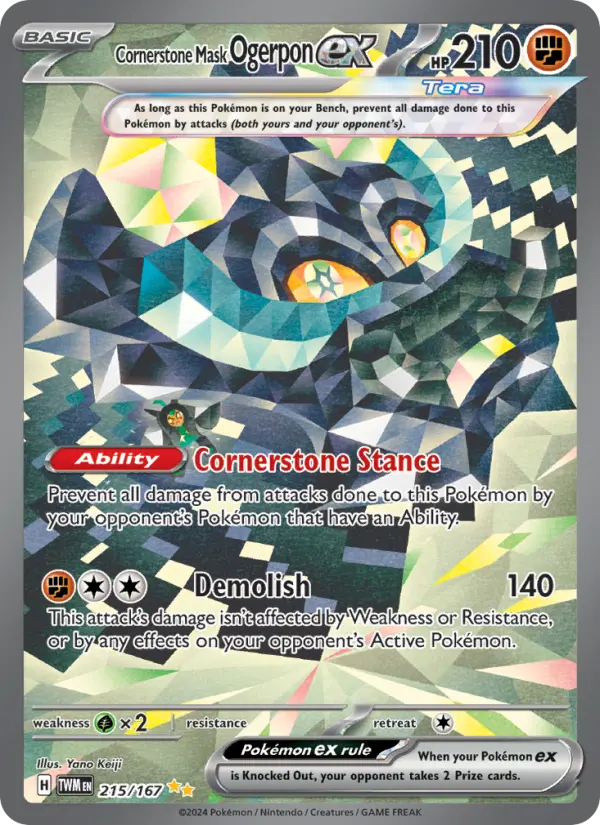 Cornerstone Mask Ogerpon ex 215 Twilight Masquerade Pokesingles