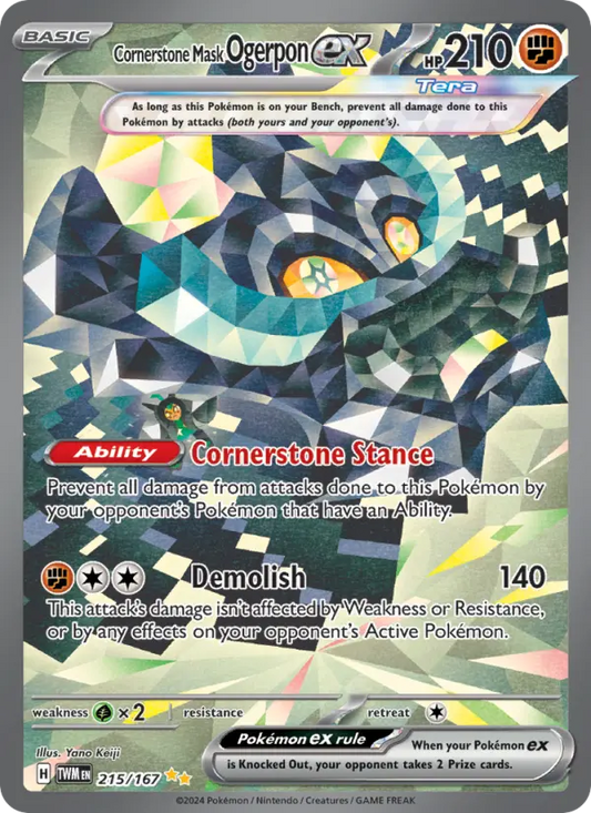 Cornerstone Mask Ogerpon ex 215 Twilight Masquerade Pokesingles
