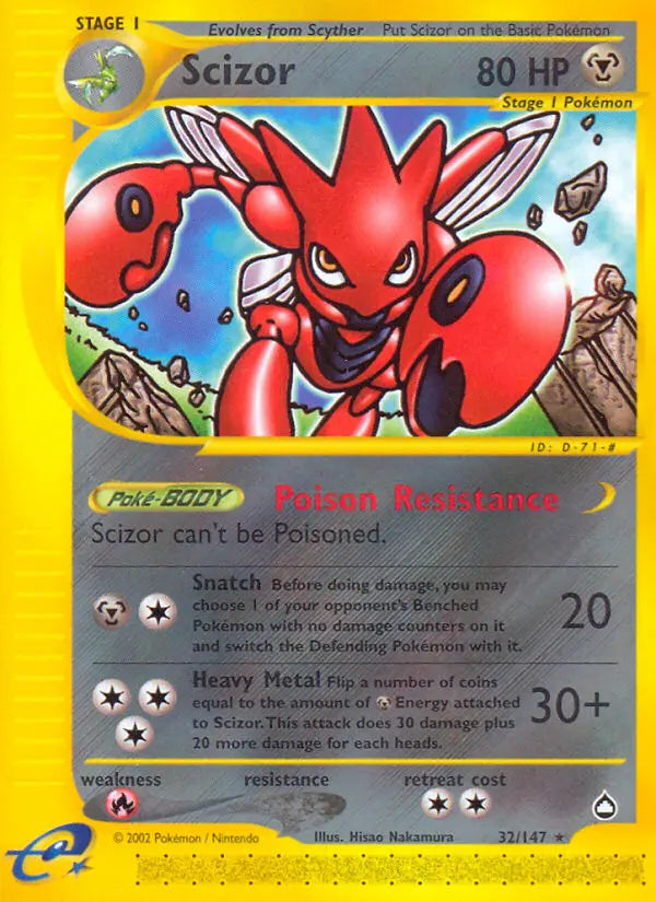 Scizor 32 Aquapolis Pokesingles