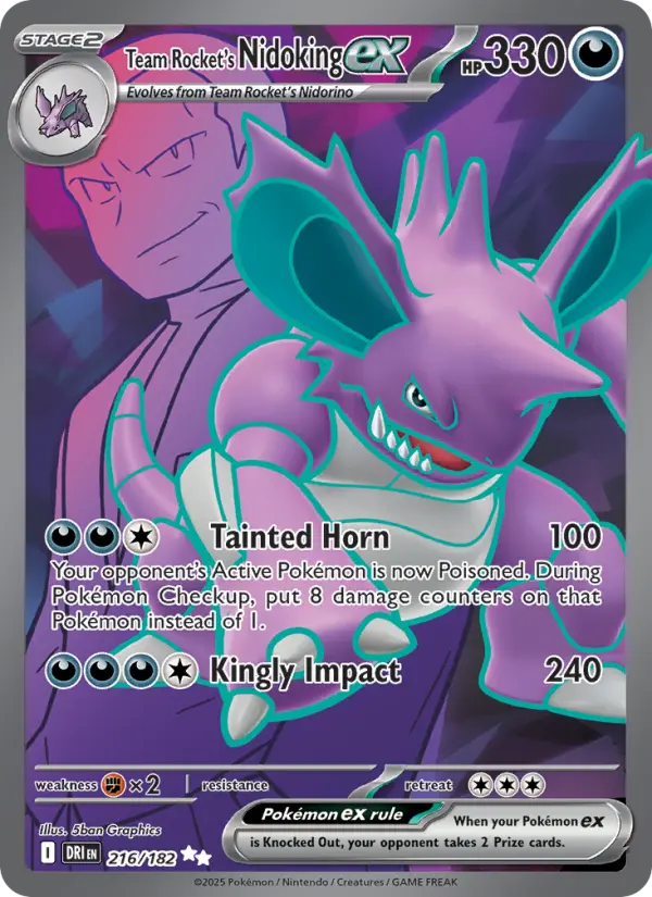 Team Rocket's Nidoking ex 216 Destined Rivals Pokesingles