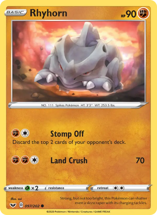 Rhyhorn 97 Sword & Shield Pokesingles