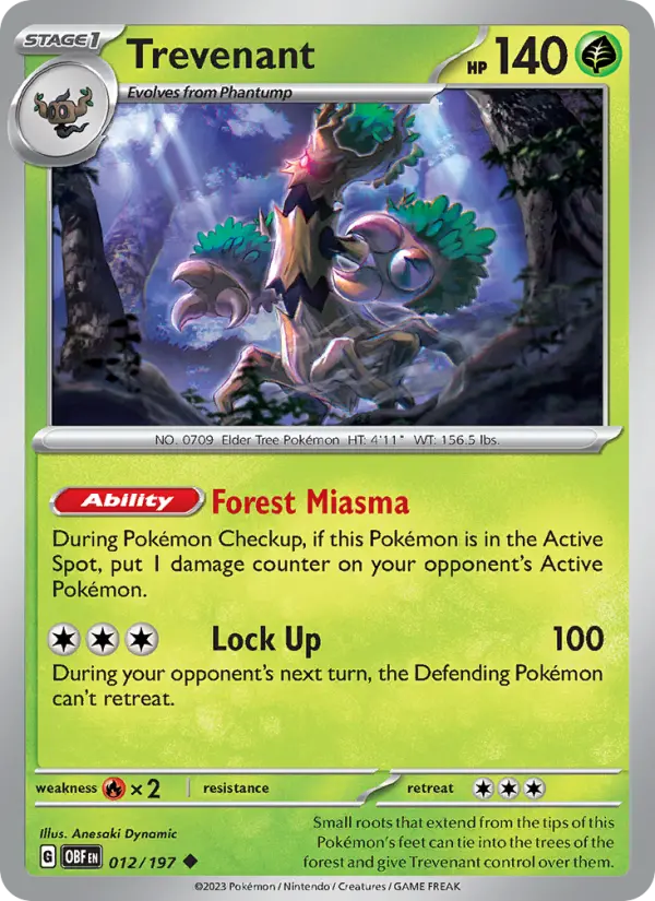 Trevenant 12 Obsidian Flames Pokesingles