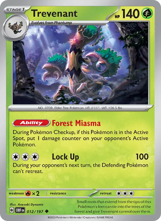 Trevenant 12 Obsidian Flames Pokesingles