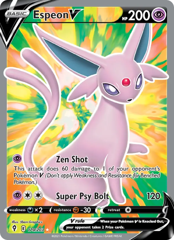 Espeon V 179 Evolving Skies Pokesingles