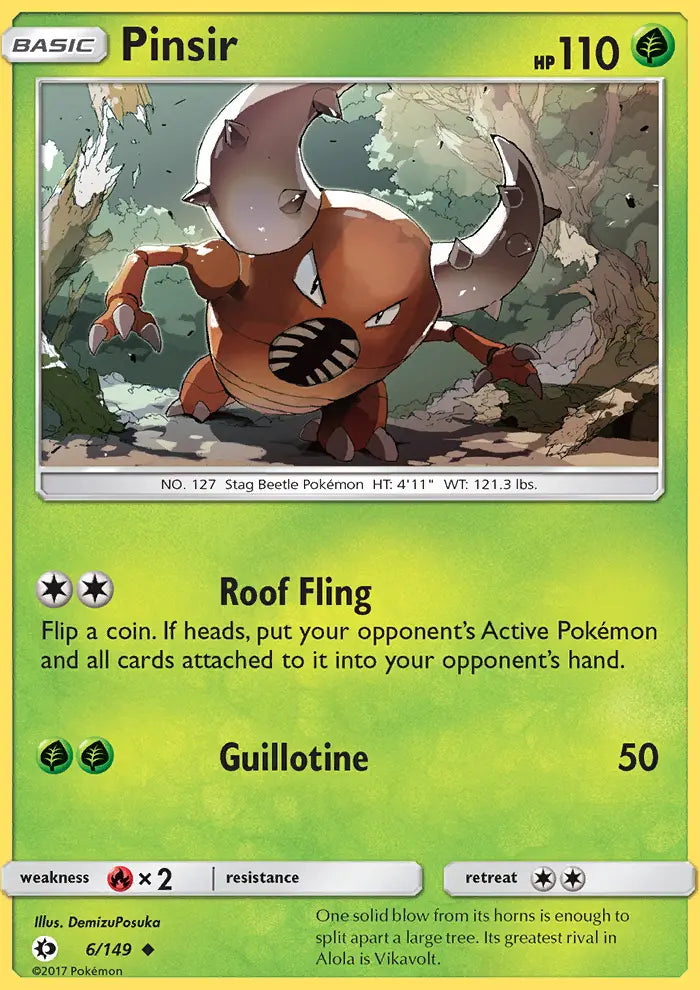 Pinsir 6 Sun & Moon Pokesingles