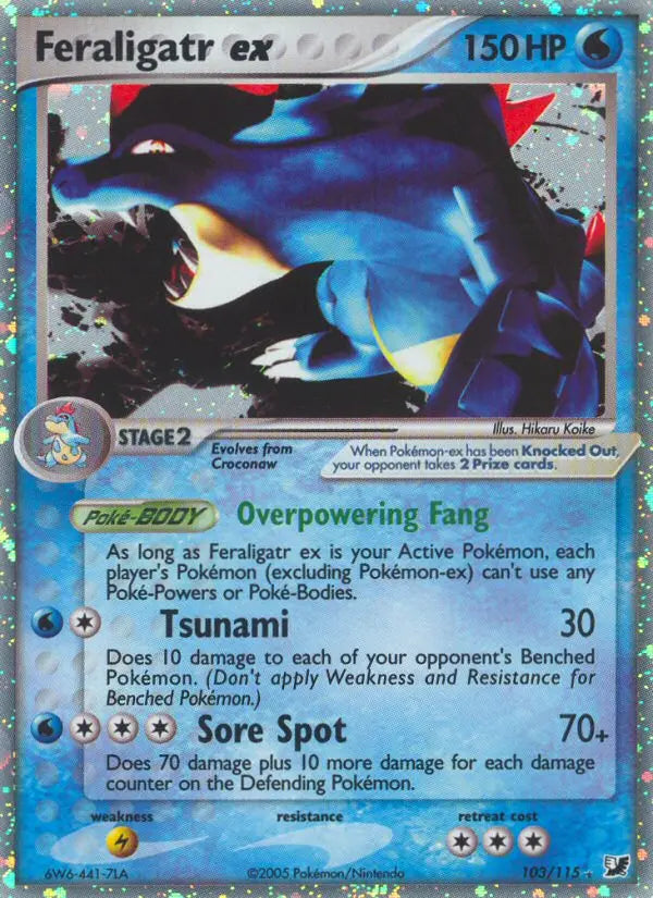 Feraligatr ex 103 Unseen Forces Pokesingles