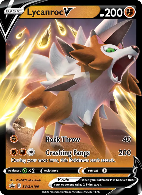 Lycanroc V SWSH199 SWSH Black Star Promos Pokesingles