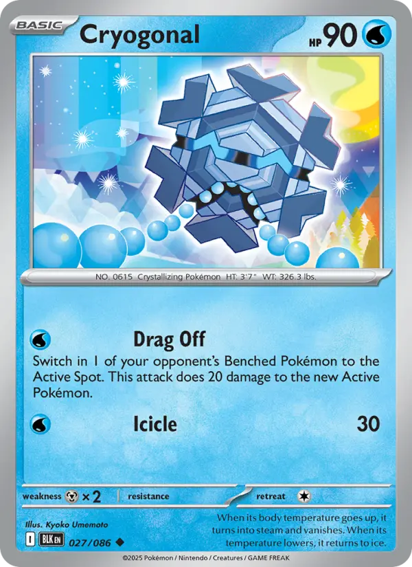 Cryogonal 27 Black Bolt Pokesingles