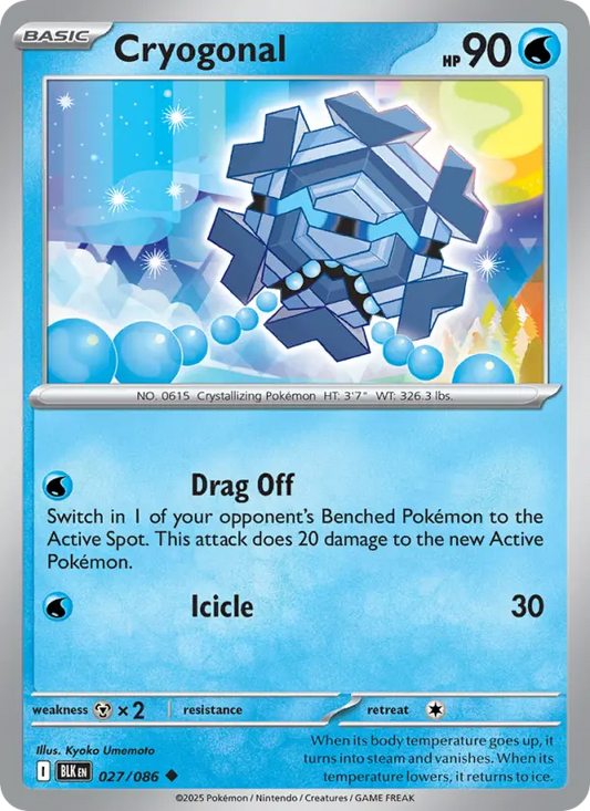 Cryogonal 27 Black Bolt Pokesingles
