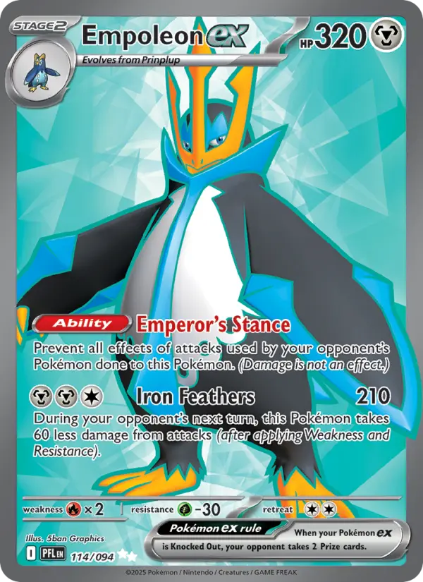 Empoleon ex 114 Phantasmal Flames Pokesingles
