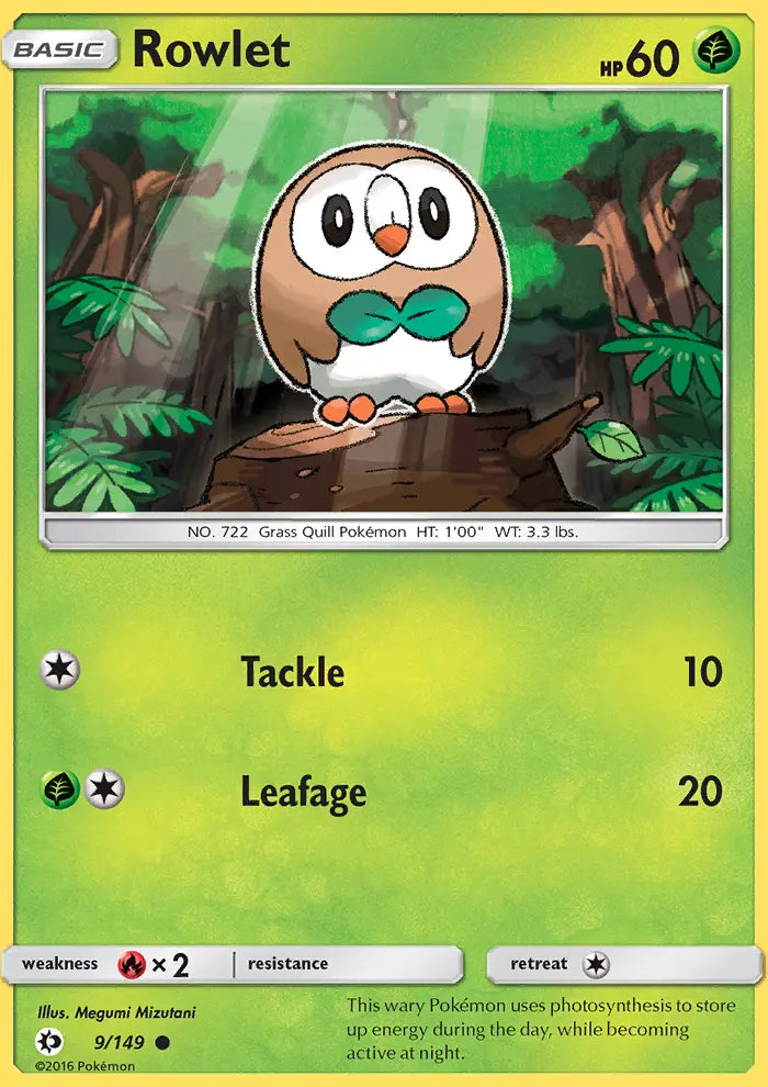 Rowlet 9 Sun & Moon Pokesingles