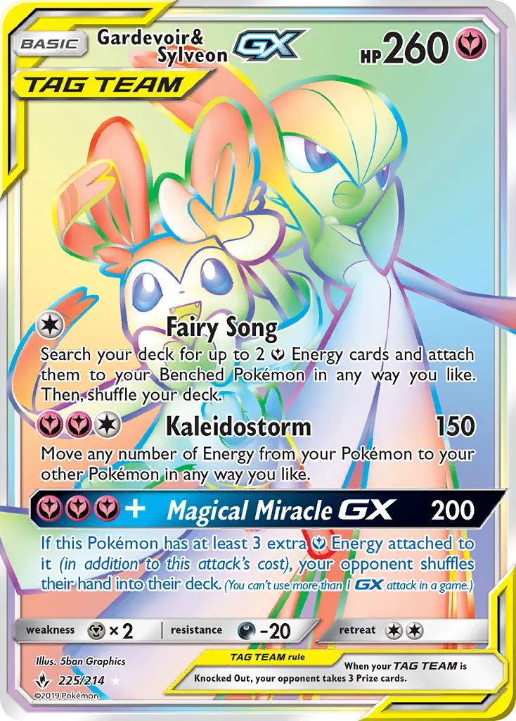 Gardevoir & Sylveon GX 225 Unbroken Bonds Pokesingles