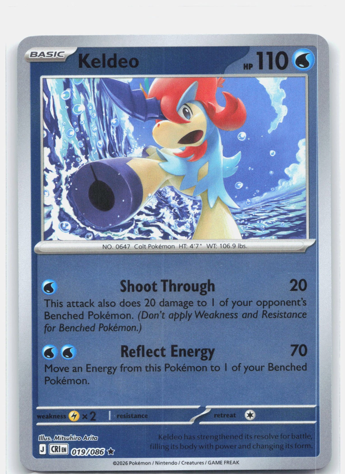 Keldeo 019 - ME04: Chaos Rising - Reverse Holofoil