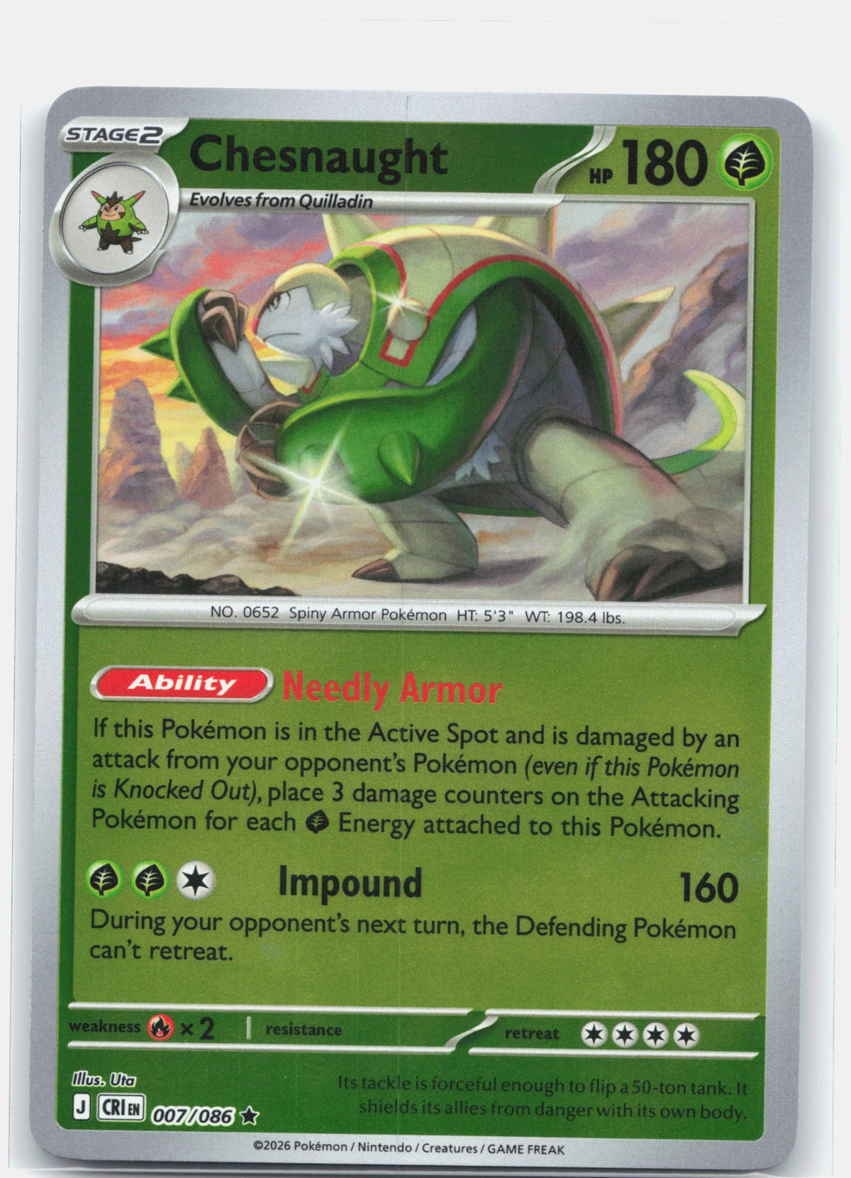 Chesnaught 007 - ME04: Chaos Rising - Reverse Holofoil
