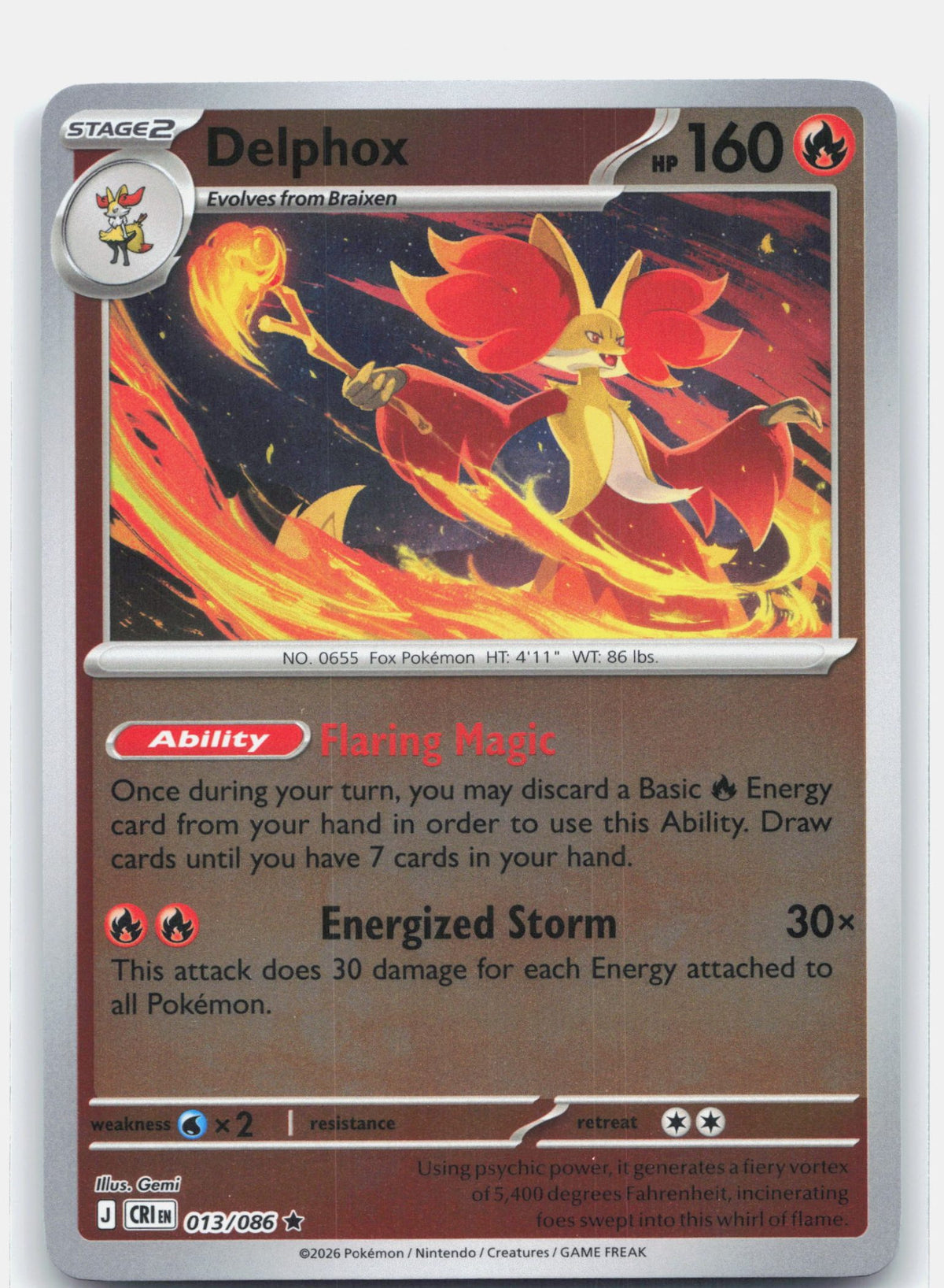 Delphox 013 - ME04: Chaos Rising - Reverse Holofoil