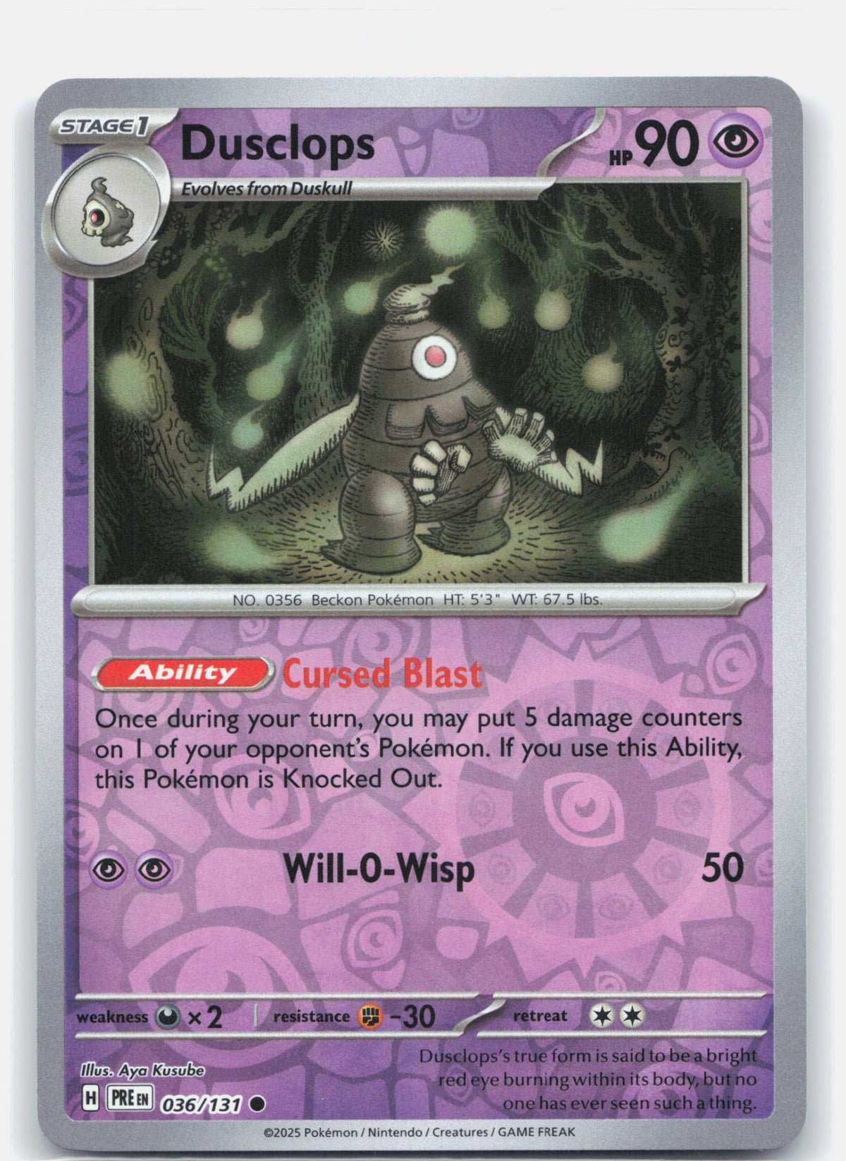Dusclops 036 - SV: Prismatic Evolutions - Reverse Holofoil