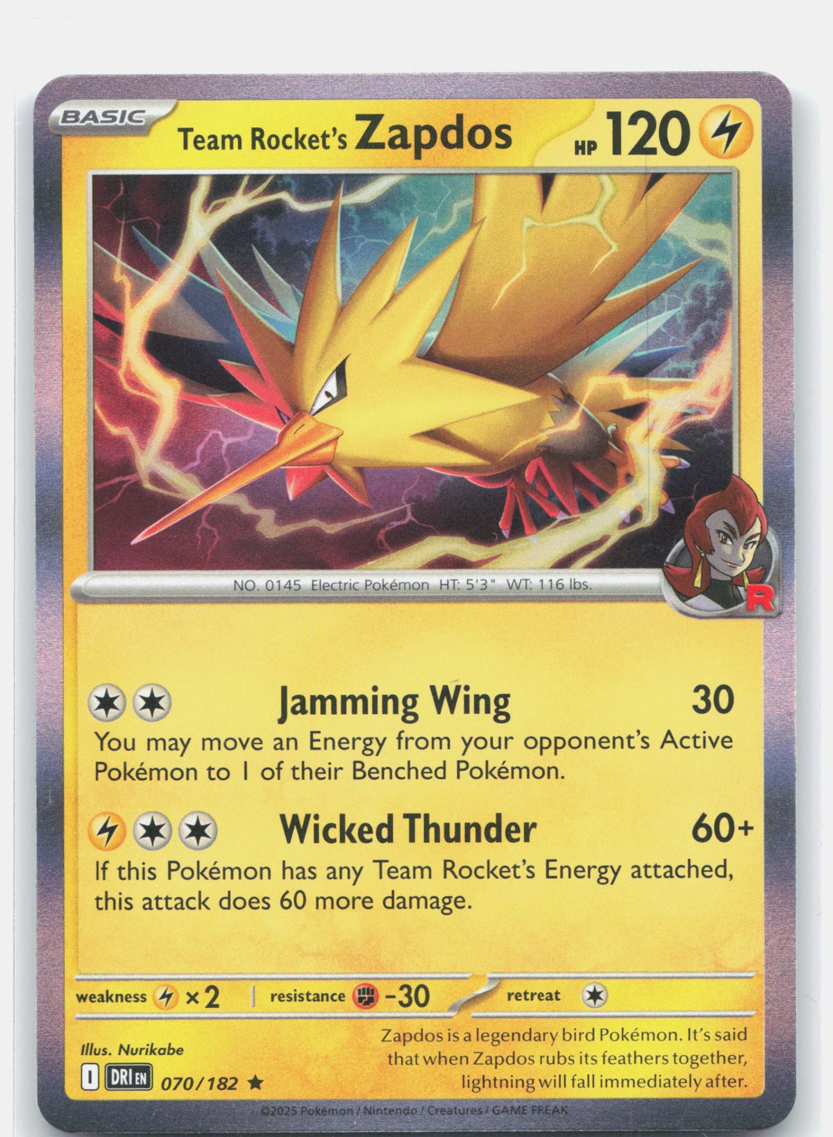 Team Rocket's Zapdos 070 - SV10: Destined Rivals - Holofoil