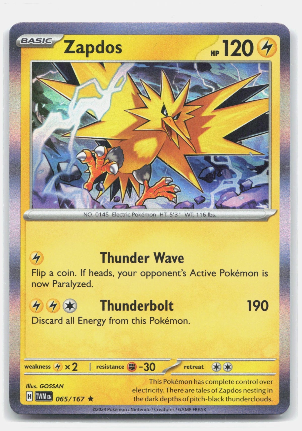 Zapdos 065 (Holofoil) - SV06: Twilight Masquerade