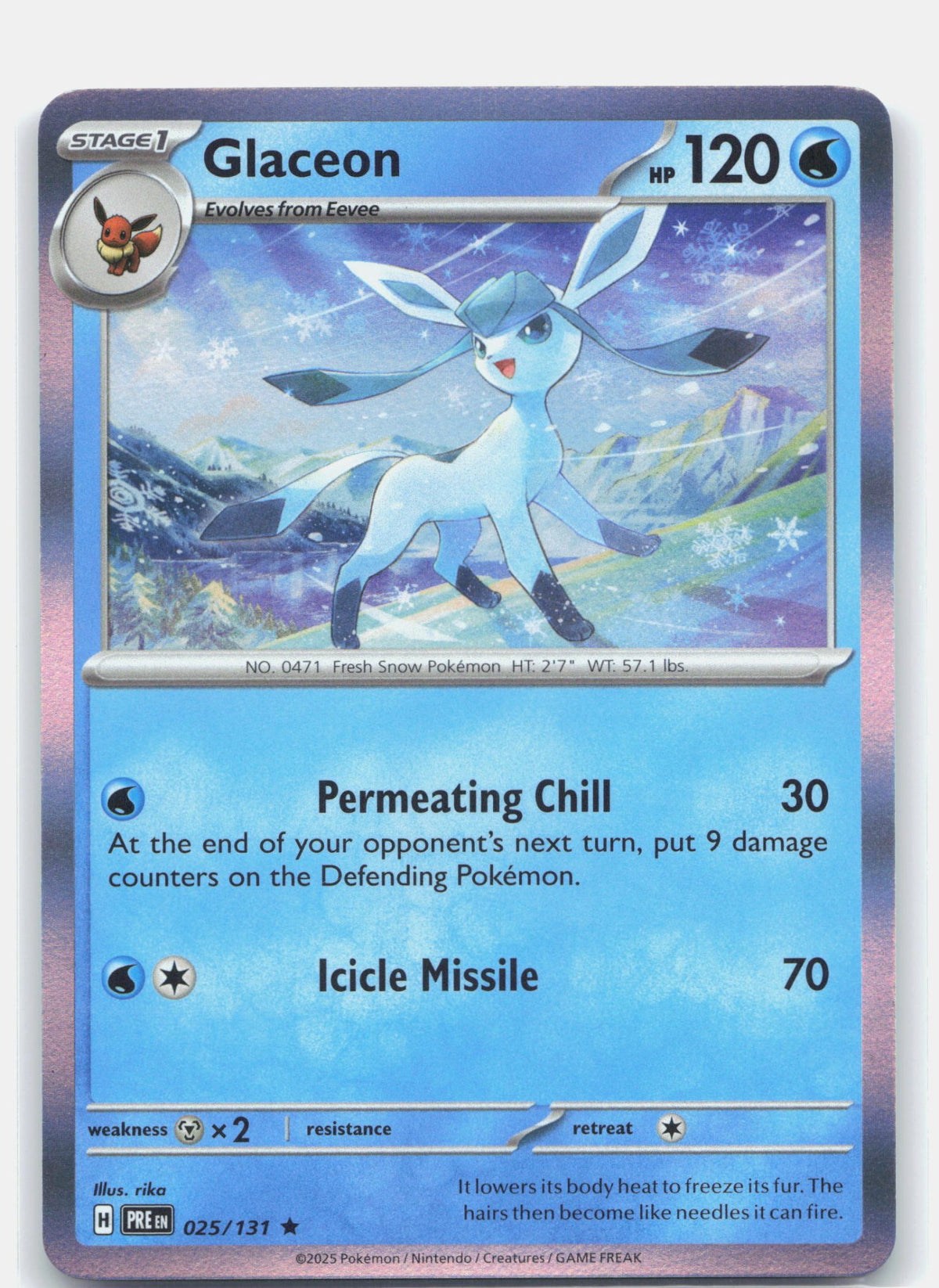 Glaceon 025 - SV: Prismatic Evolutions - Holofoil