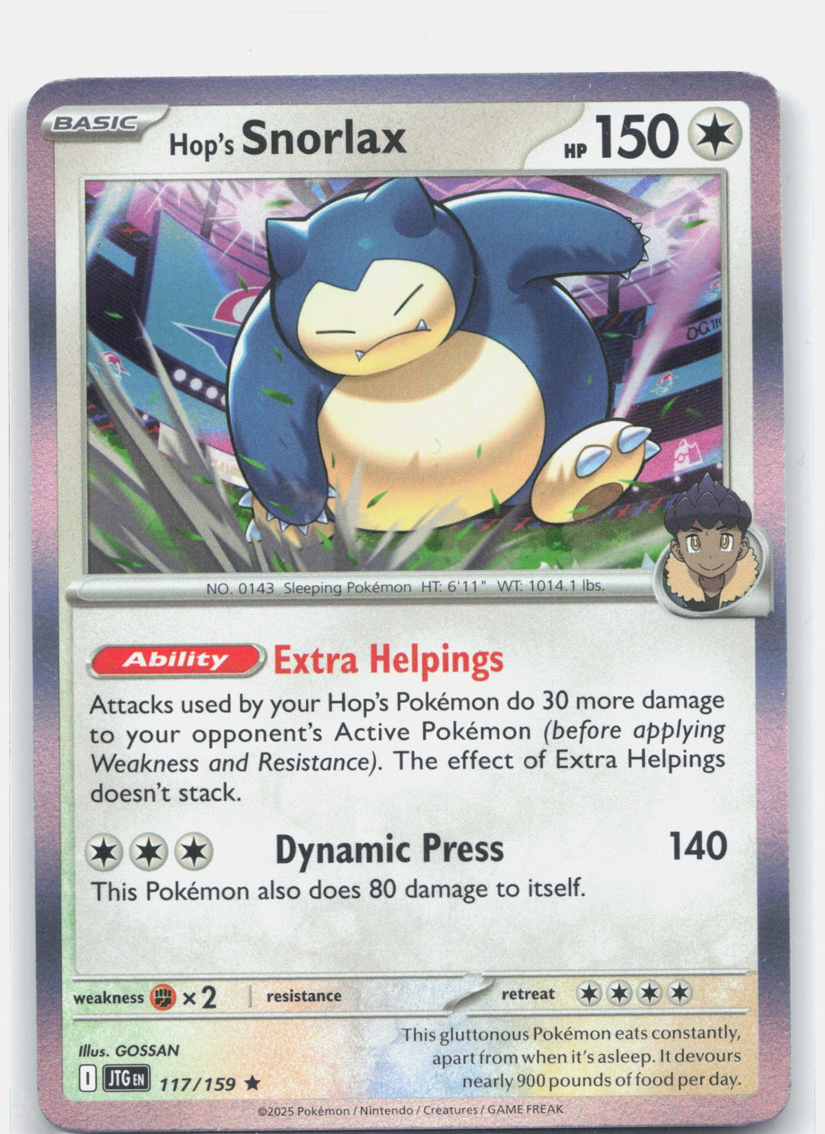 Hop's Snorlax 117 - SV09: Journey Together - Holofoil