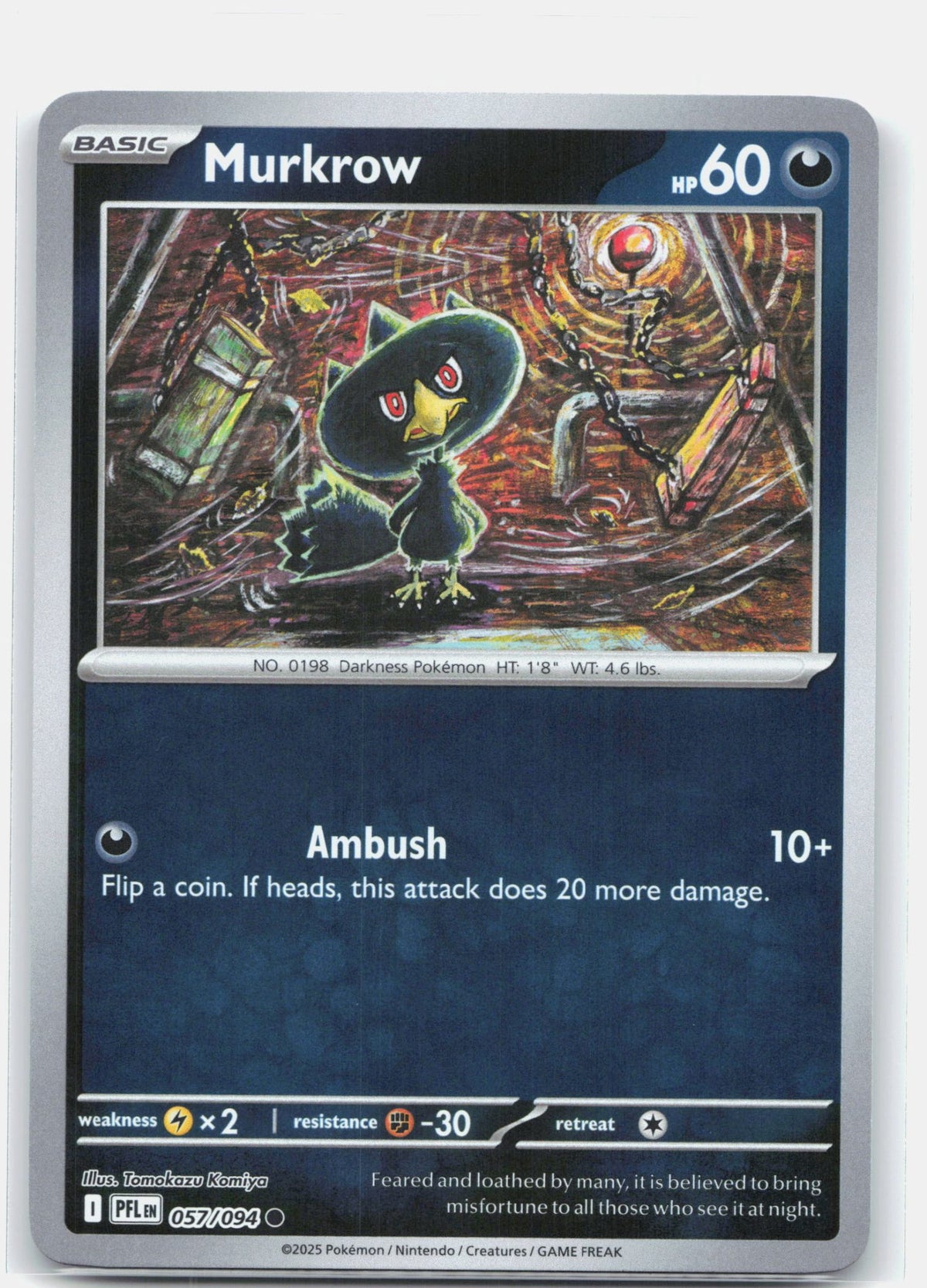 Murkrow 057 - ME02: Phantasmal Flames - Reverse Holofoil