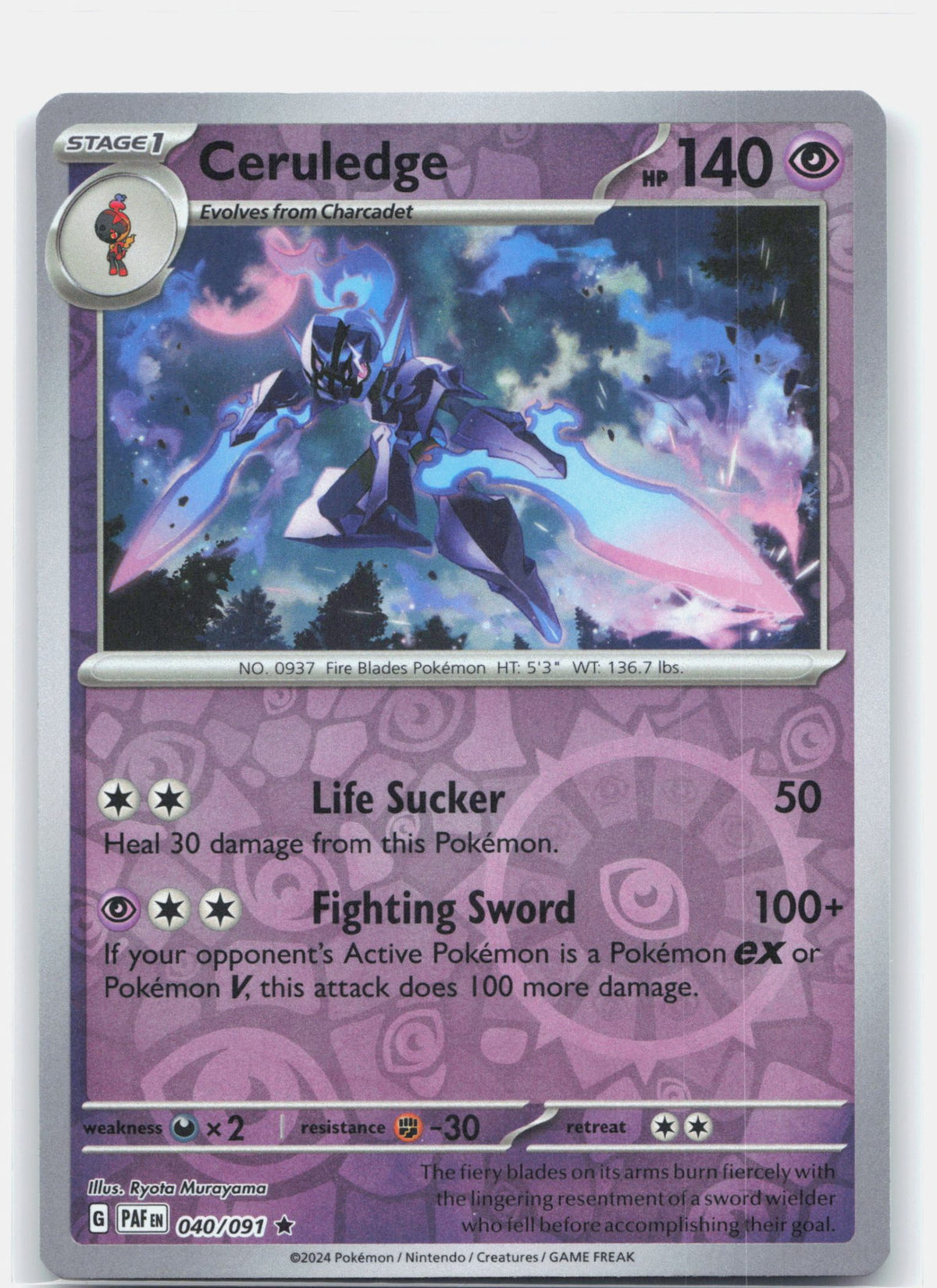 Ceruledge 040 - SV: Paldean Fates - Reverse Holofoil