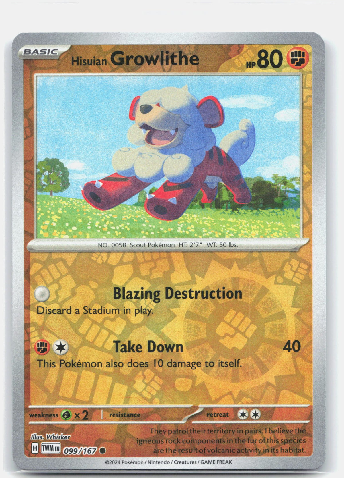 Hisuian Growlithe - 099/167 | Near Mint