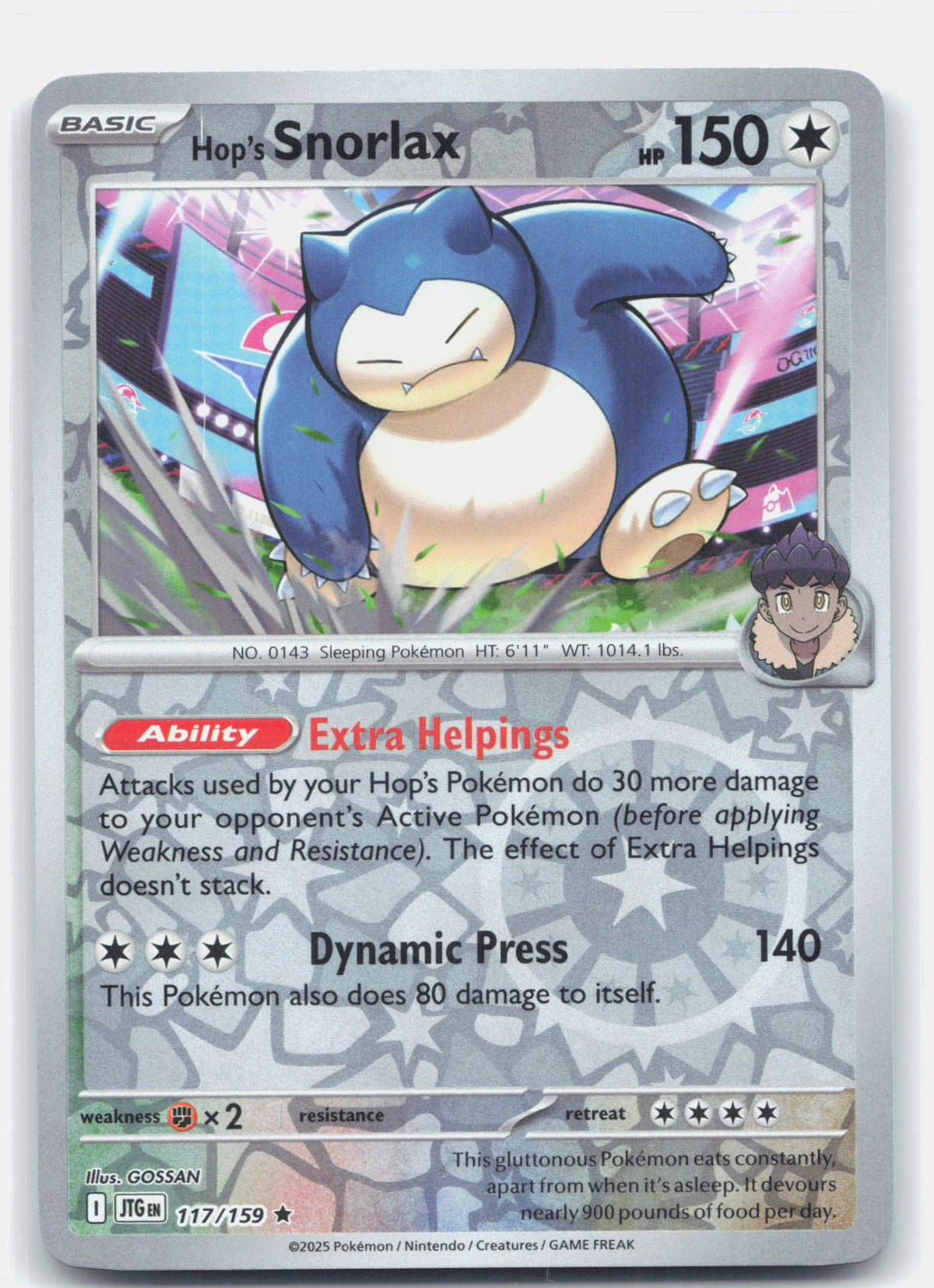 Hop's Snorlax 117 - SV09: Journey Together - Reverse Holofoil