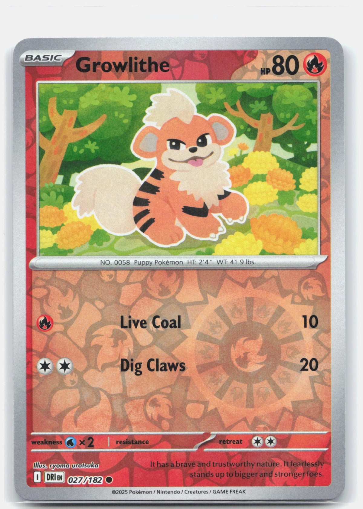 Growlithe 027 - SV10: Destined Rivals - Reverse Holofoil