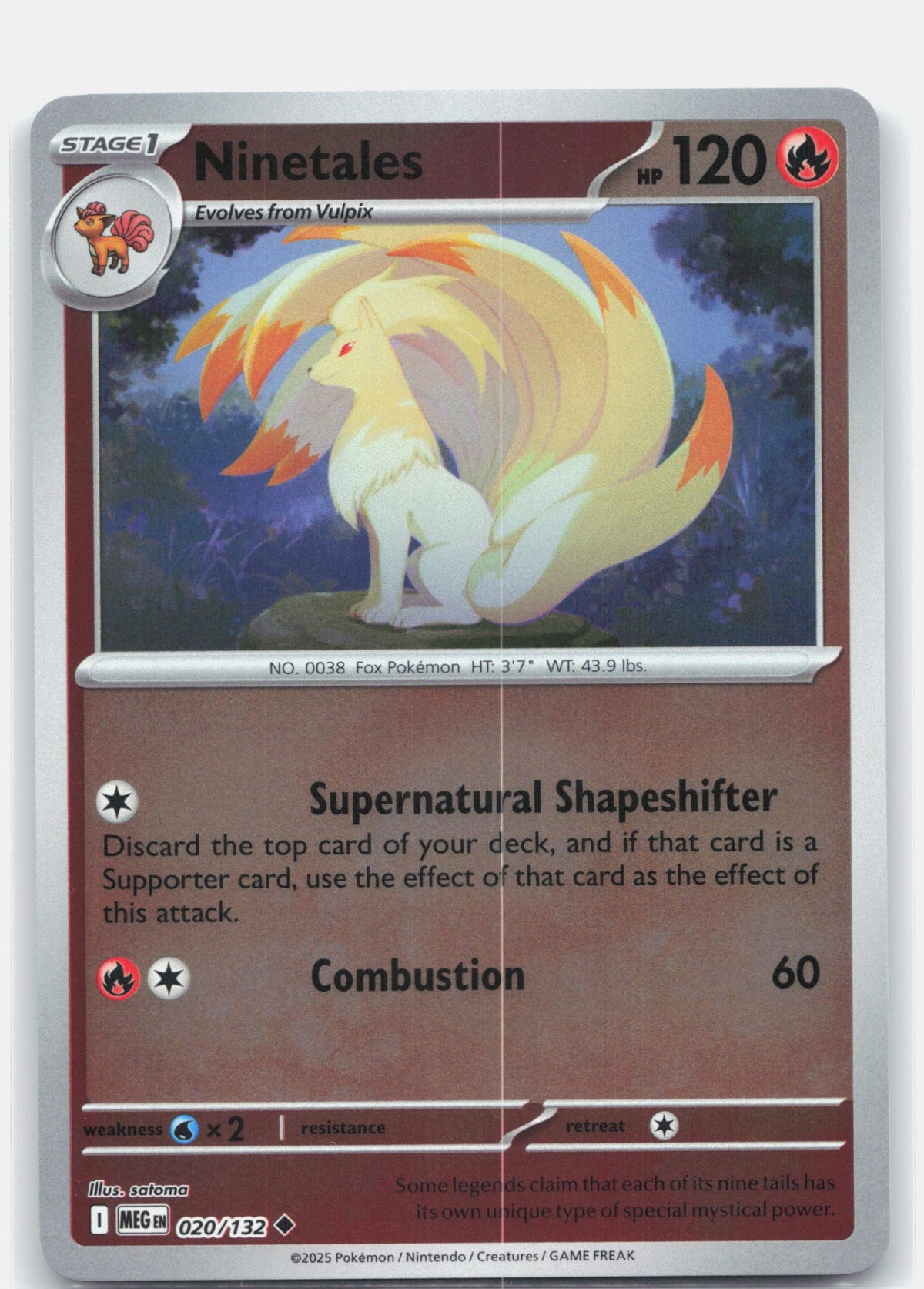 Ninetales 020 (Reverse Holofoil) - ME01: Mega Evolution