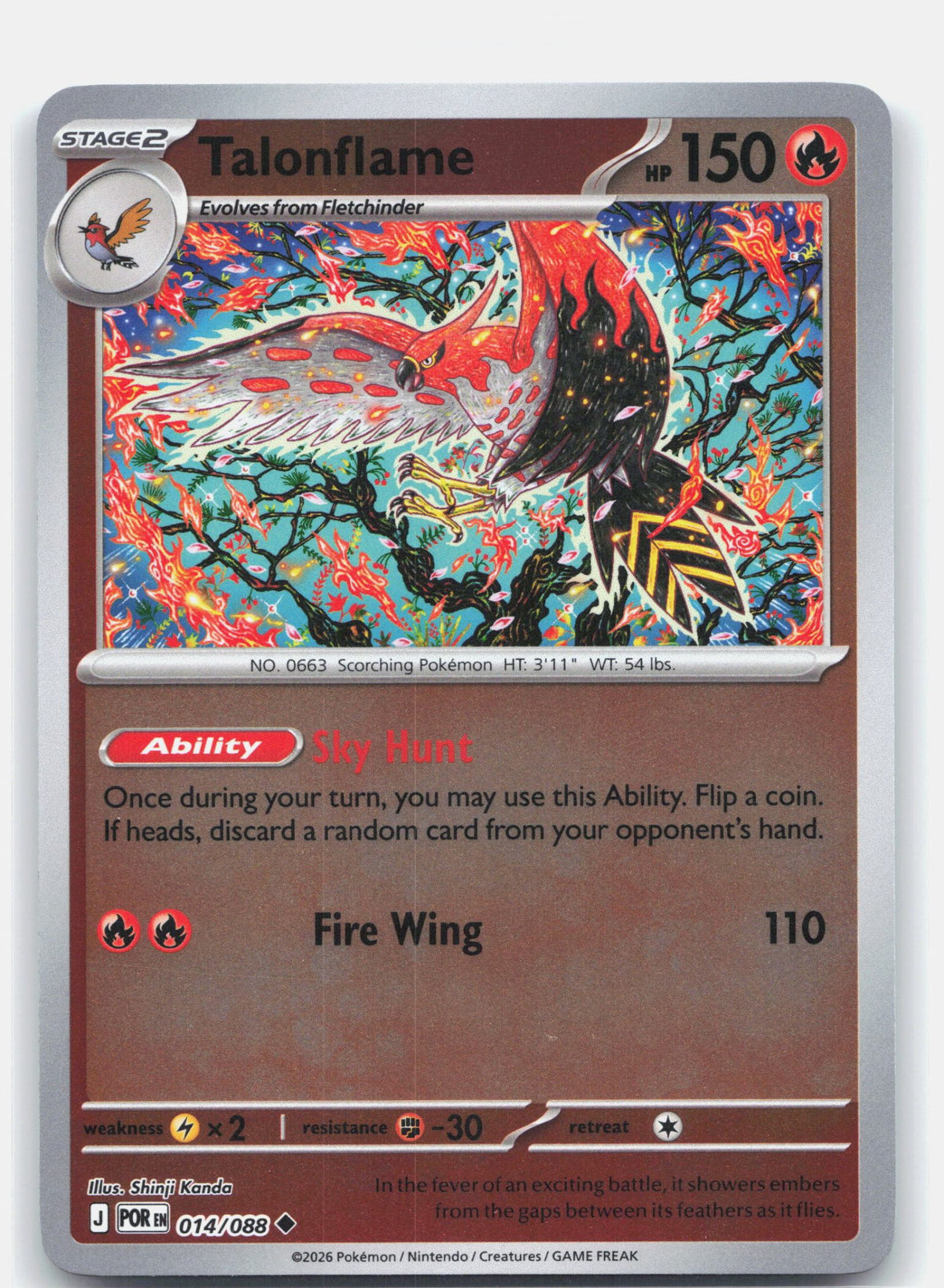 Talonflame 014 - ME03: Perfect Order - Reverse Holofoil