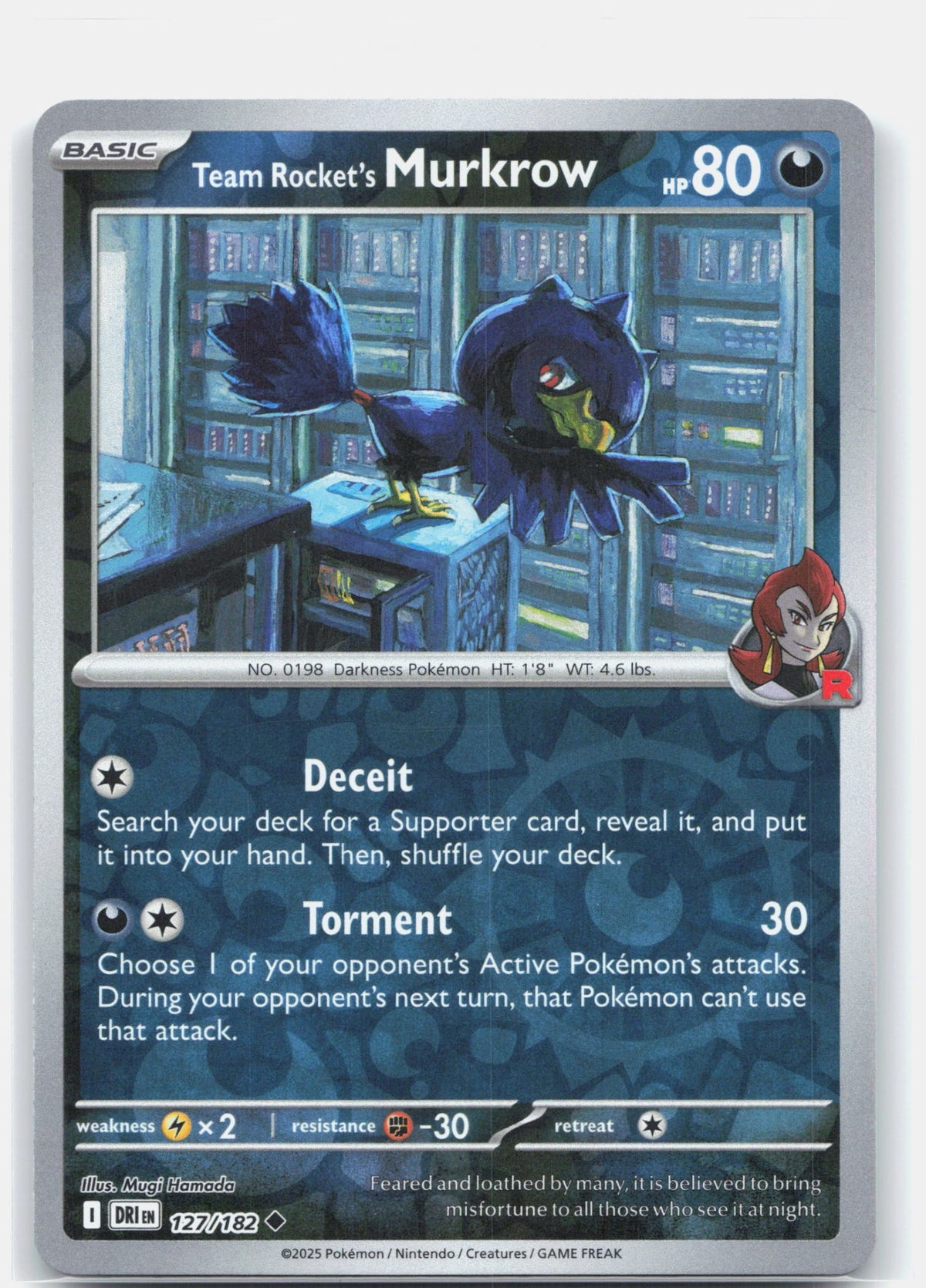 Team Rocket's Murkrow 127 - SV10: Destined Rivals - Reverse Holofoil