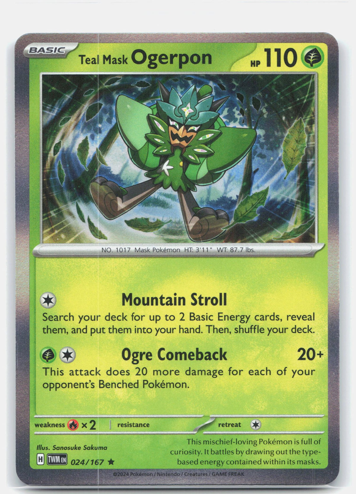 Teal Mask Ogerpon 024 - SV06: Twilight Masquerade - Holofoil