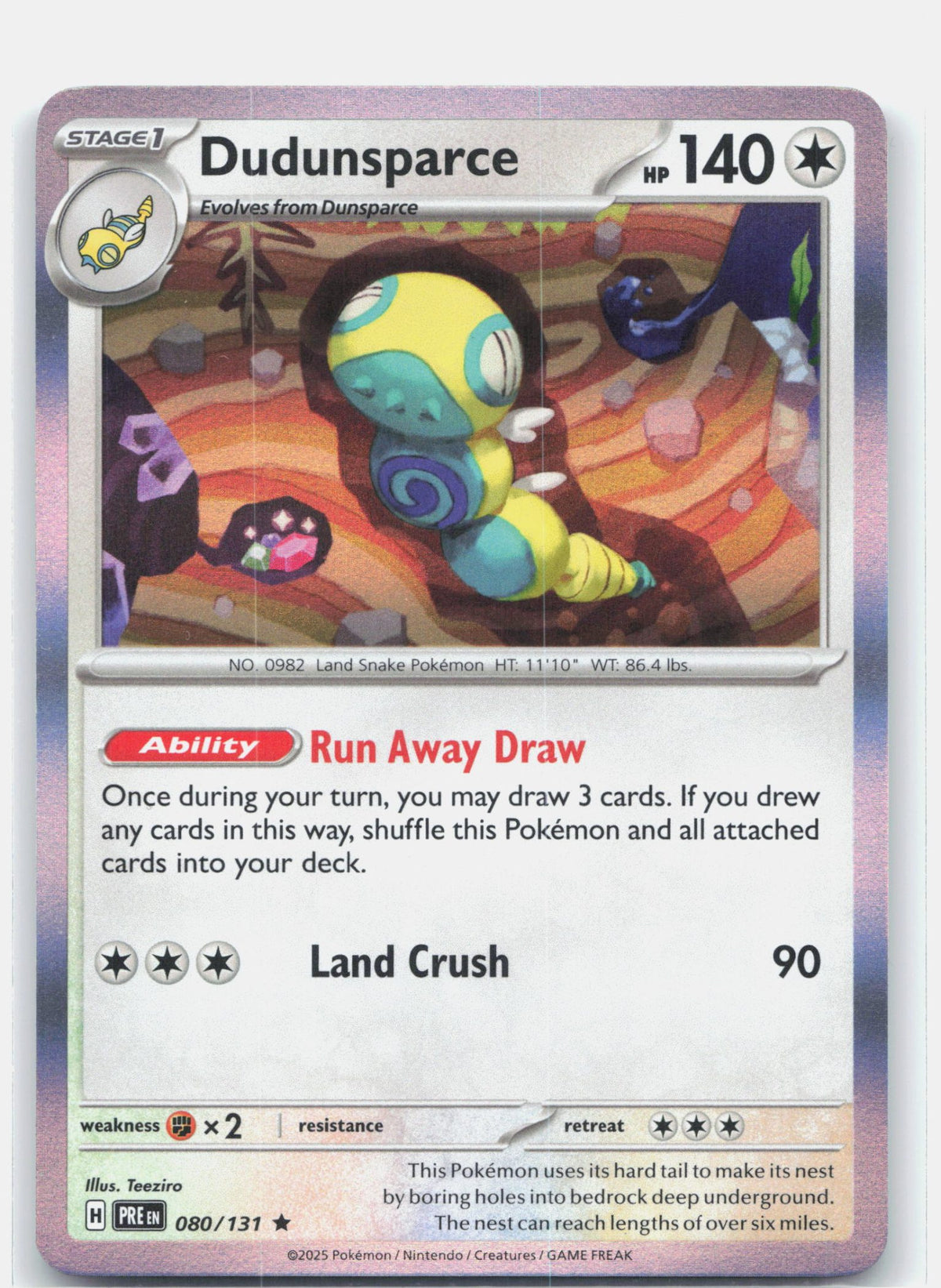 Dudunsparce 080 - SV: Prismatic Evolutions - Holofoil
