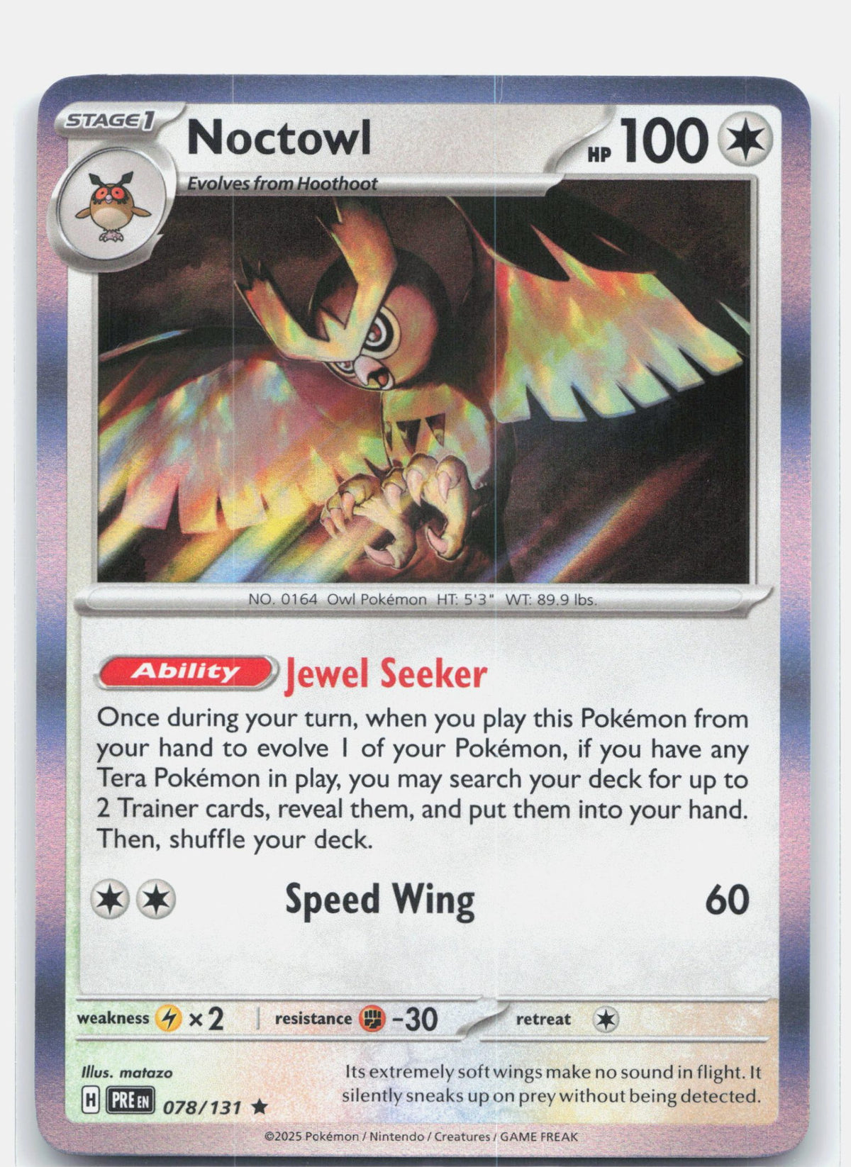 Noctowl 078 - SV: Prismatic Evolutions - Holofoil
